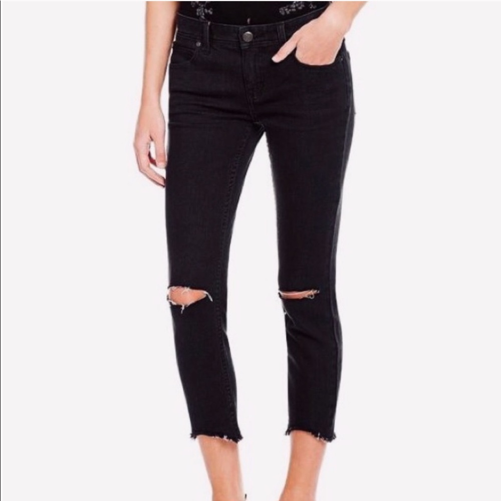 Free people black shark bite raw hem size …